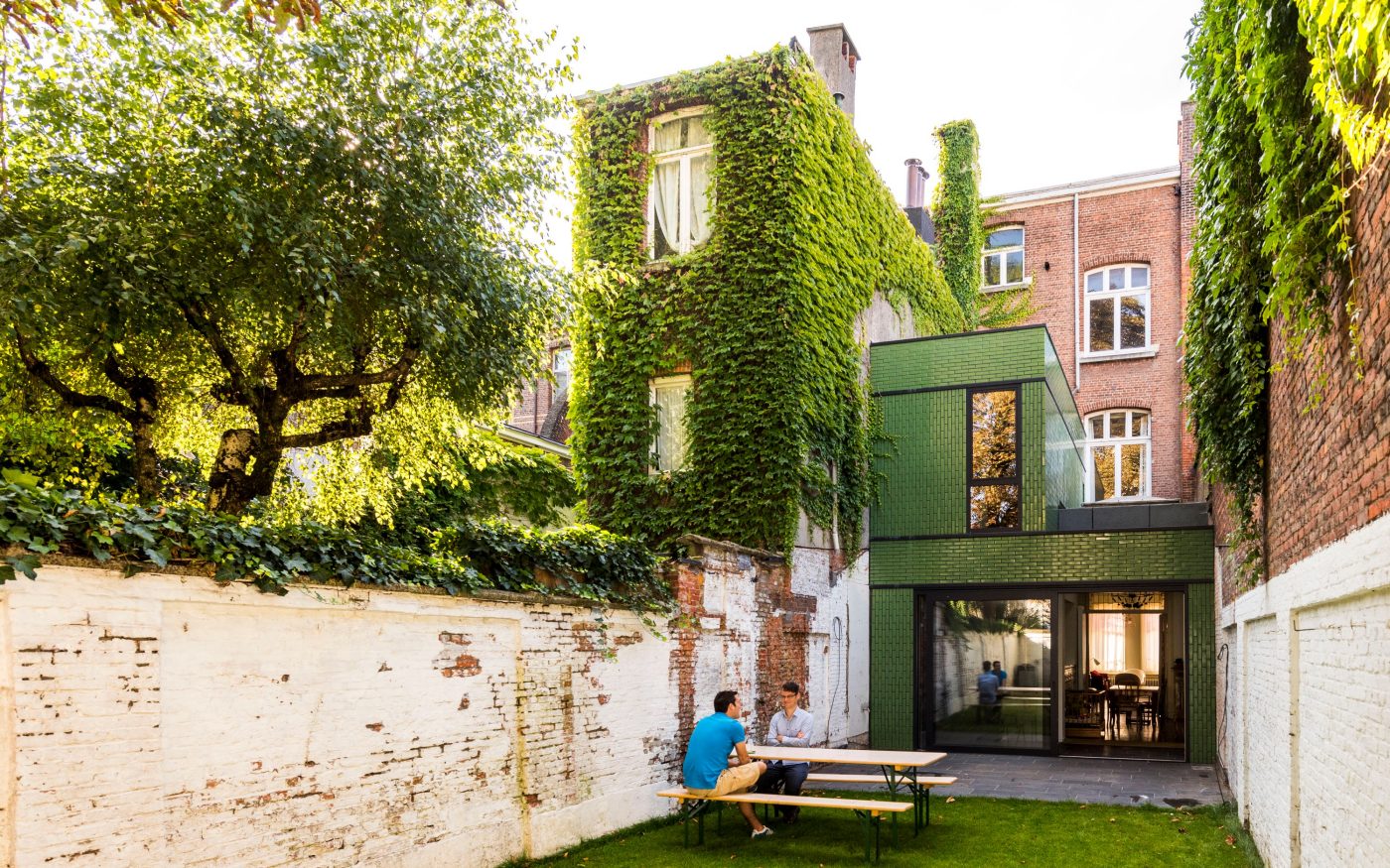 Uitbouw Tussenwoning  | Zurenborg, België | Gevelbaksteen: Groene Glazuurbaksteen