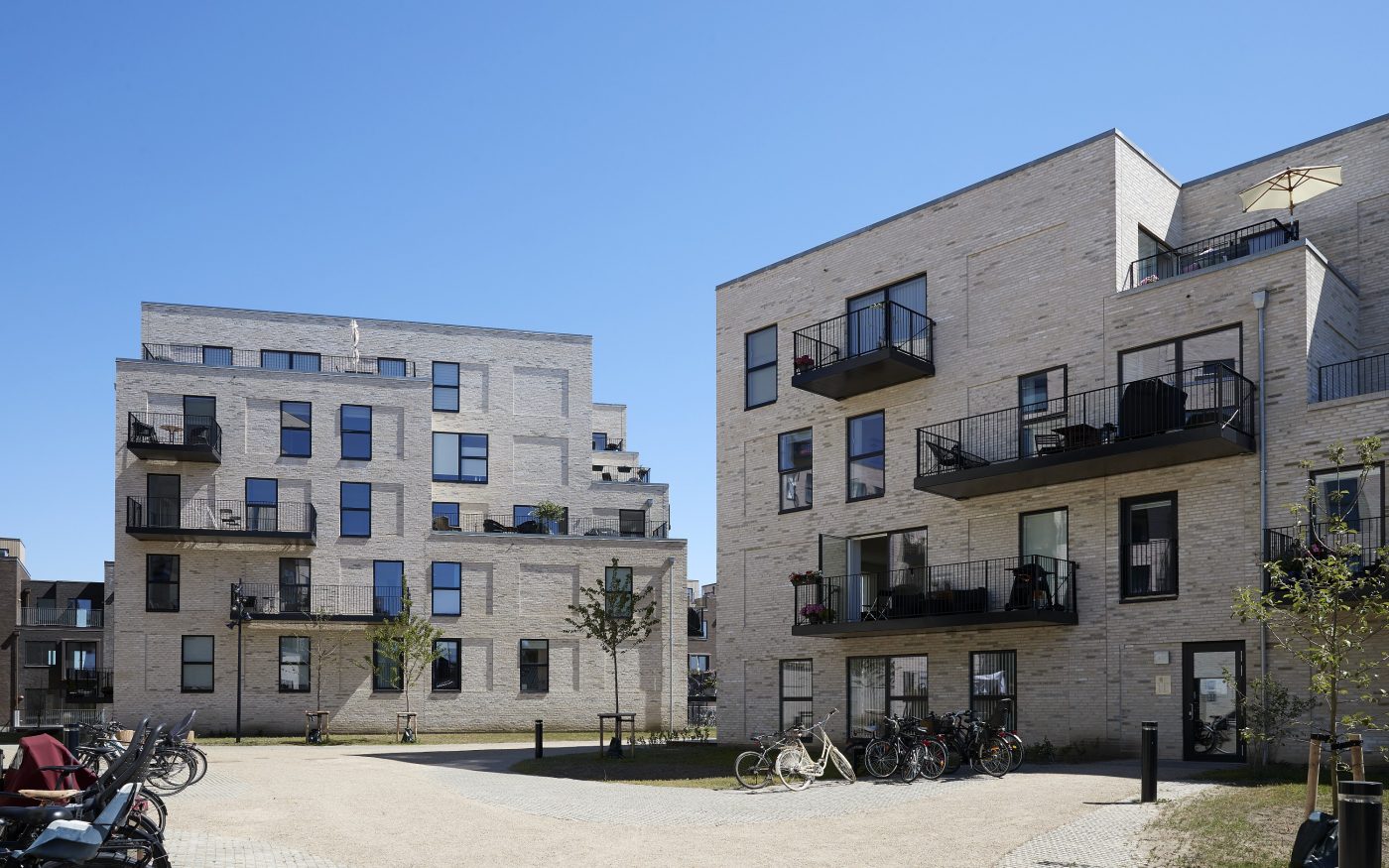 Nieuwbouw appartementen Mokkahusene |  i Irmabyen i Rødovre, Denemarken | Gevelbakstenen: Dansk Ingefær WS DNF LESS