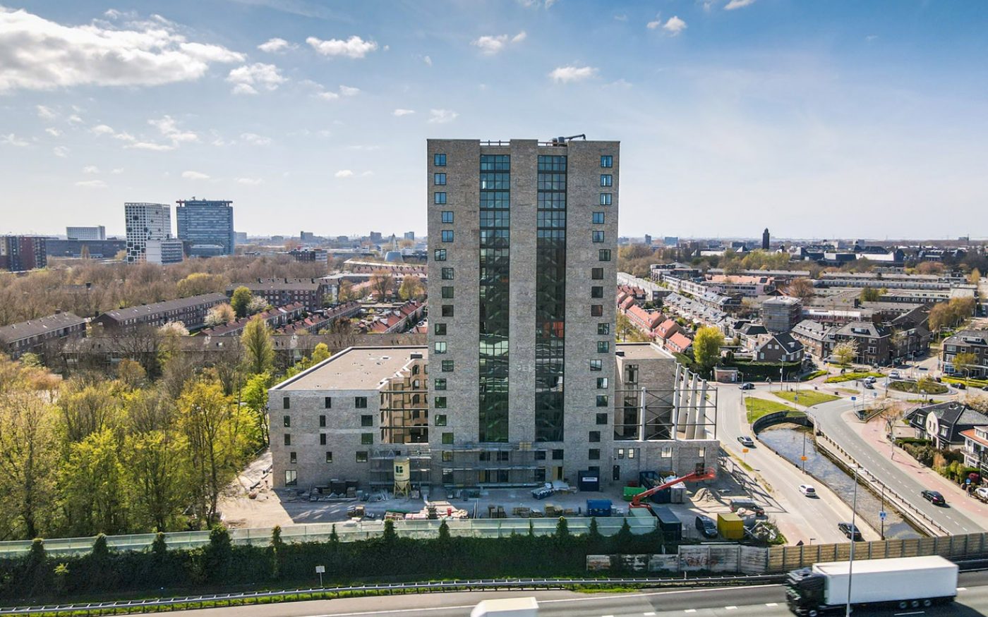 Nieuwbouw appartementencomplex | Pauwmolen, Delft | Gevelbaksteen: Marziale HV EF | Architect: Bureau 070 | Aannemer: Nederlandse Bouw Unie