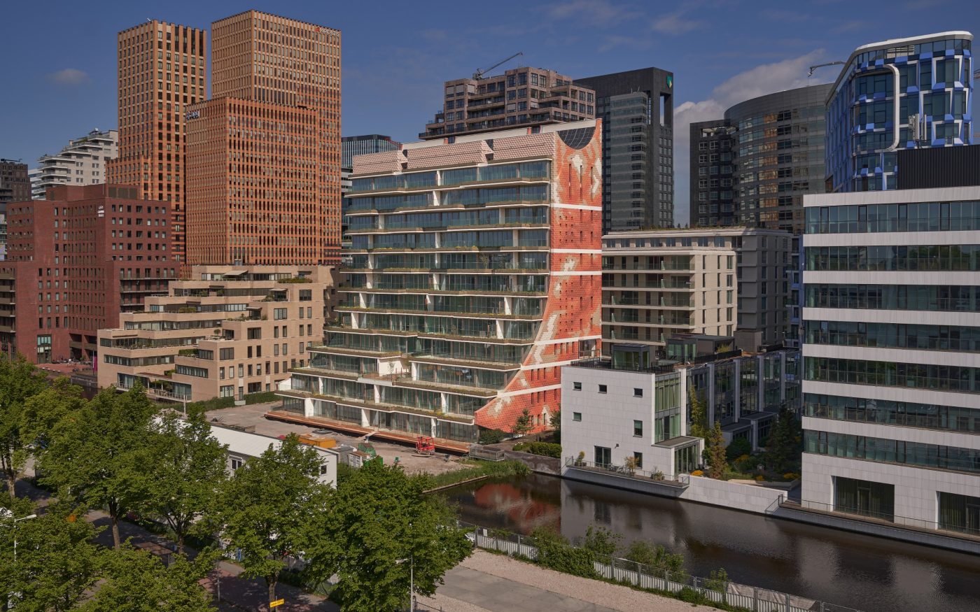 Nieuwbouw Appartementen The George | Zuidas, Boelegracht, Amsterdam | Gevelbakstenen: Glazuurstenen Maatwerk