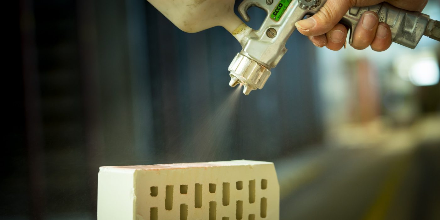 Sfeerbeld van geglazuurde bakstenen met speciale coating en kleuren