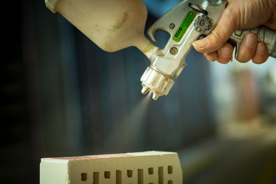 Sfeerbeld van geglazuurde bakstenen met speciale coating en kleuren