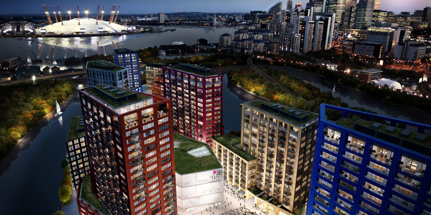 Glazuursteen Blauw Standaard, Rood Standaard en Wit Standaard SP WF | Nieuwbouw Appartementen | London City Island | Architect: Glenn Howells Architects | Client: London City Island | Photographer: Michael Molloy