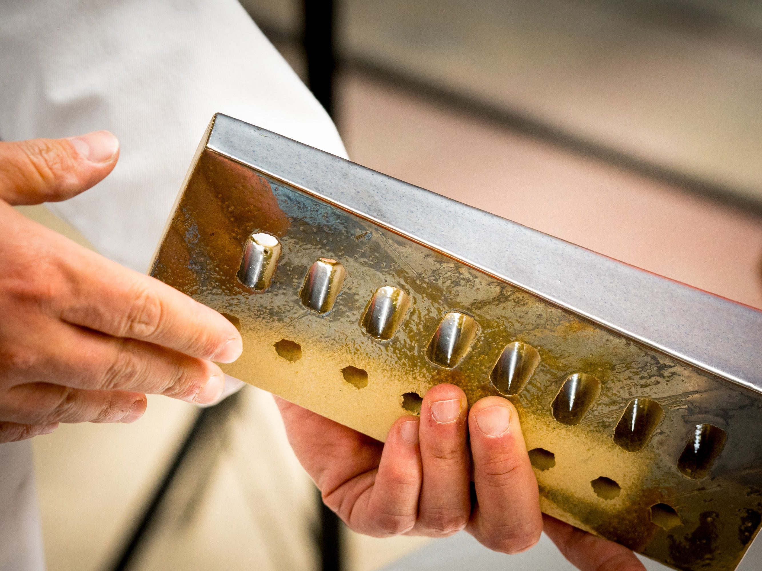 Sfeerbeld van geglazuurde bakstenen met speciale coating en kleuren