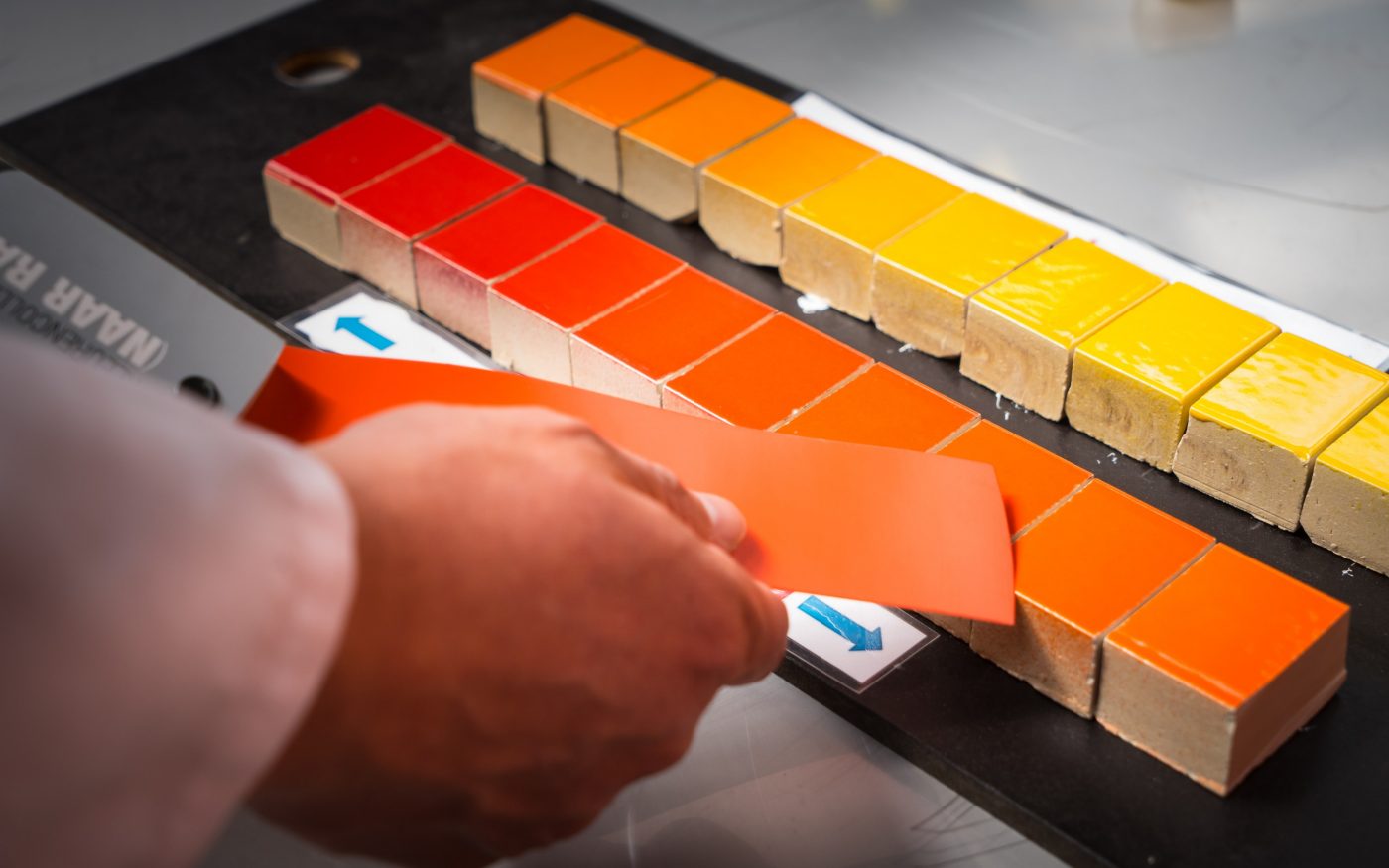 Sfeerbeld van geglazuurde bakstenen met speciale coating en kleuren