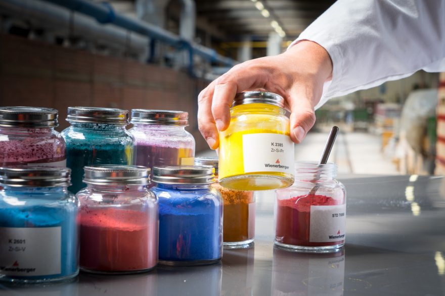 Sfeerbeld van geglazuurde bakstenen met speciale coating en kleuren