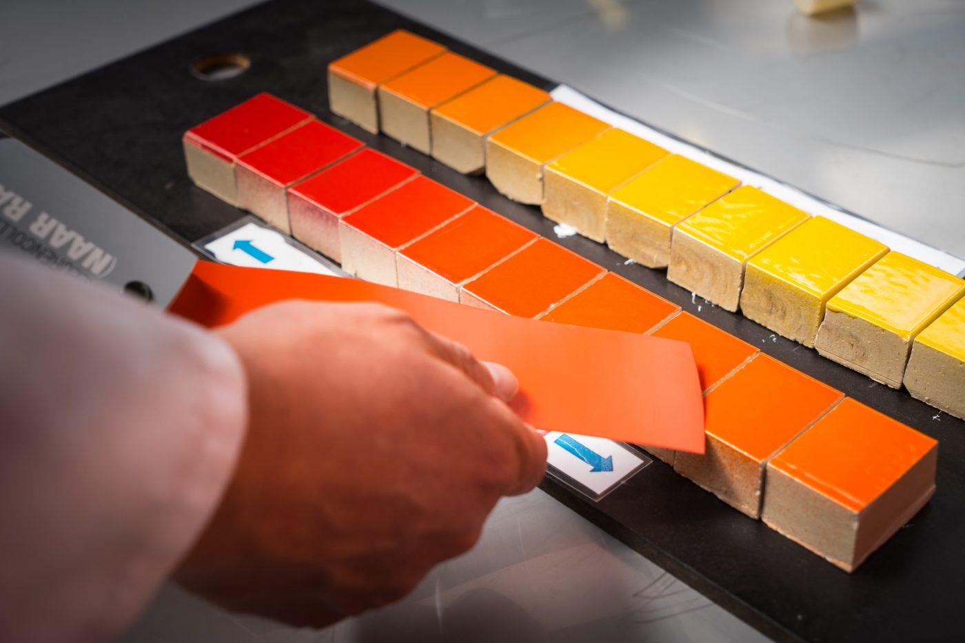 Sfeerbeld van geglazuurde bakstenen met speciale coating en kleuren