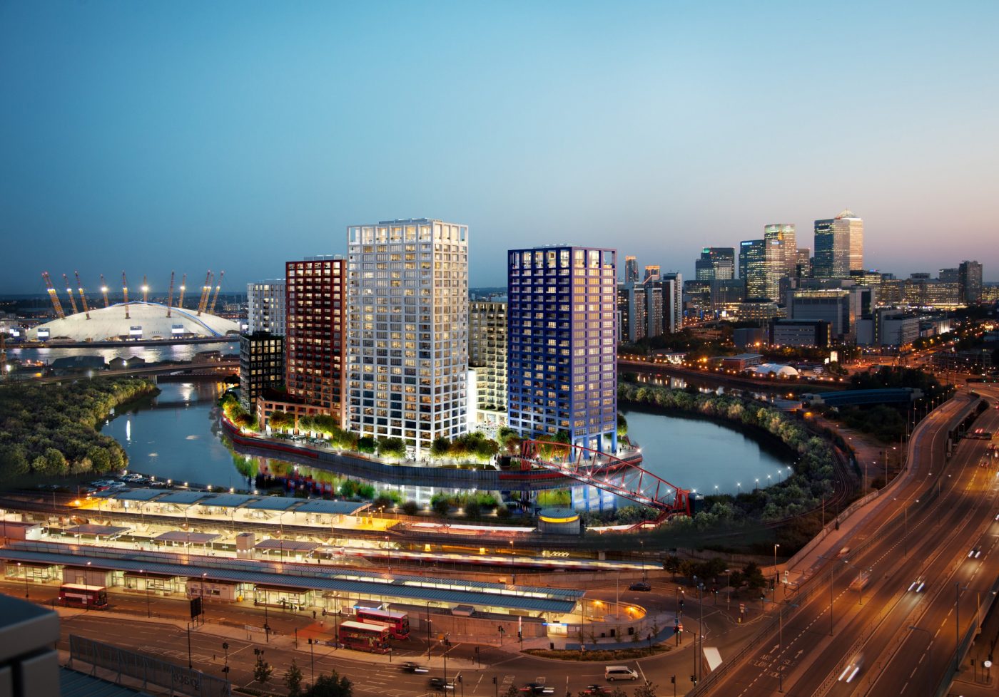 Glazuursteen Blauw Standaard, Rood Standaard en Wit Standaard SP WF | Nieuwbouw Appartementen | London City Island | Architect: Glenn Howells Architects | Client: London City Island | Photographer: Michael Molloy