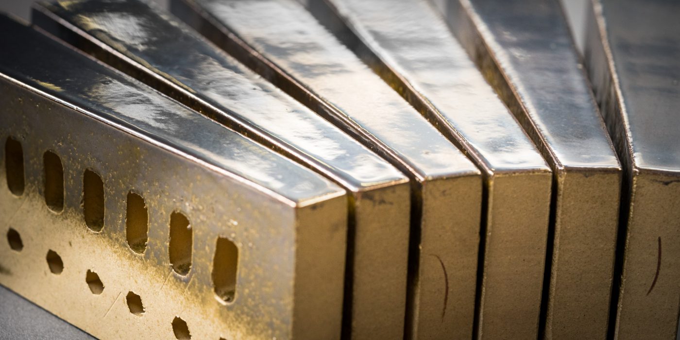 Sfeerbeld van geglazuurde bakstenen met speciale coating en kleuren