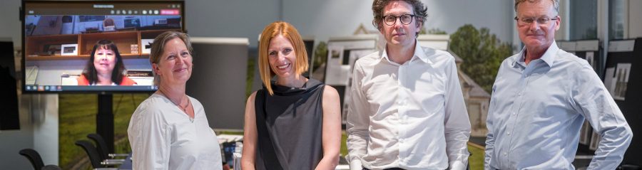 Meeting of the Jury members to select the winners out of 50 nominated projects 2022. Jury members: Brigitte Shim. Shim Sutcliffe Architects (CA). Tina Gregoric. Dekleva Gregoric Architects (SI). Ingrid van der Heijden. CIVIC Architects (NL). Jesper Gottlieb. Gottlieb Paludan Architects (DK). Wilfried Kuehn. Kuehn Malvezzi Architects (DE)