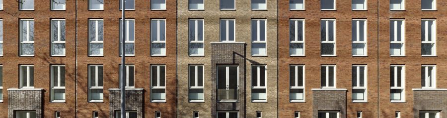Houses with Two Doors, social housing with facing bricks, Brick Award Nominee 2018; Hans van der Heijden Architect, Photo: Stefan Müller