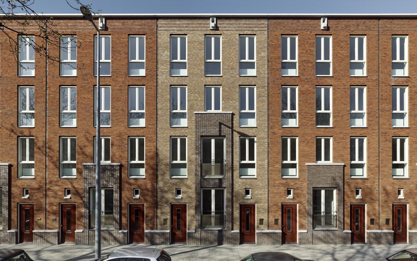 Houses with Two Doors, social housing with facing bricks, Brick Award Nominee 2018; Hans van der Heijden Architect, Photo: Stefan Müller