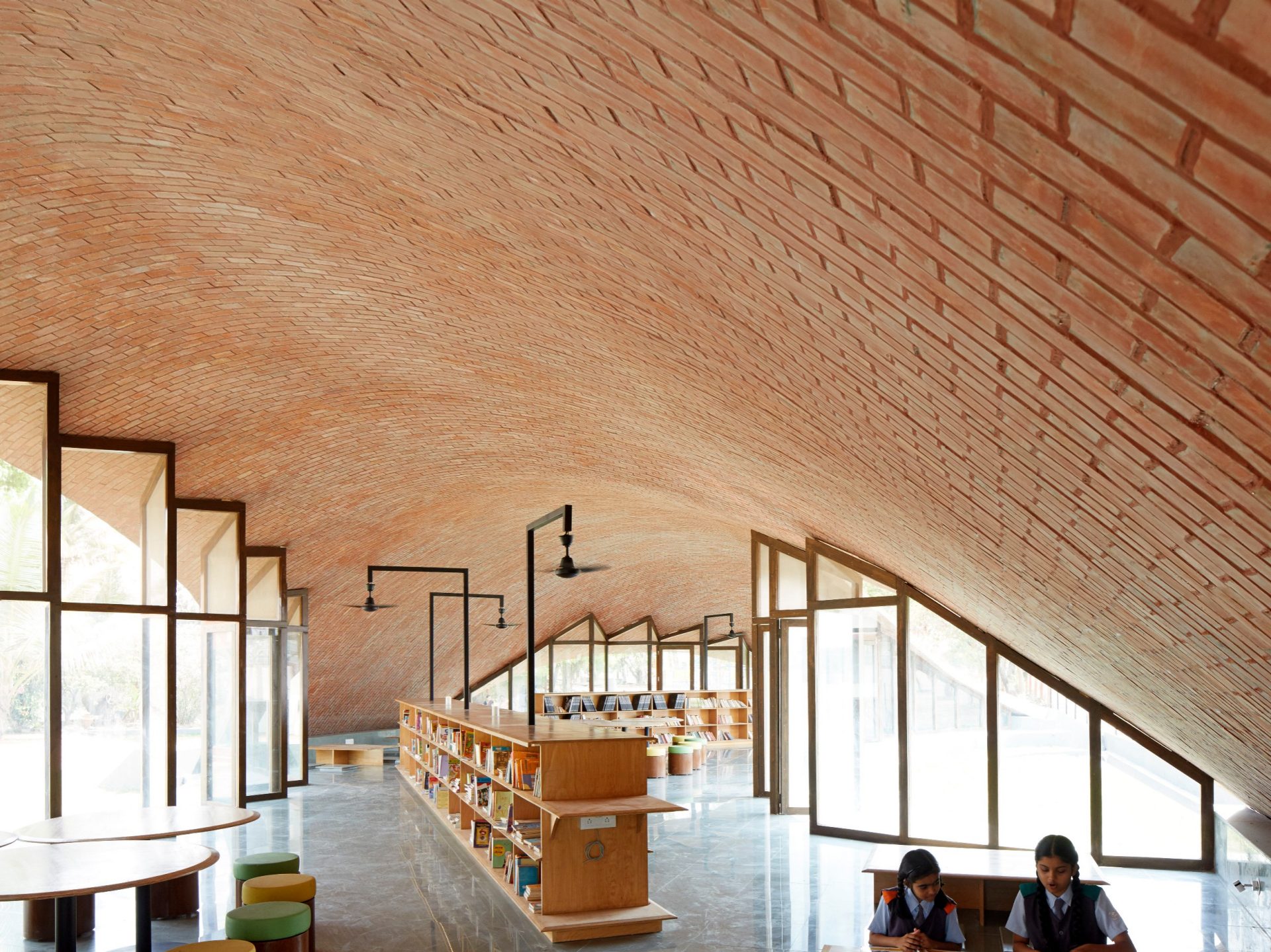 Maya Somaiya Library; Brick Award 2020 Category "Building Outside The Box"; Architects: Sameep Padora & Associates, Photo:  Edmund Sumner
