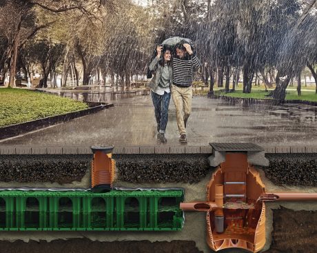 Opbouw park met Aquata vormbak en Pipelife