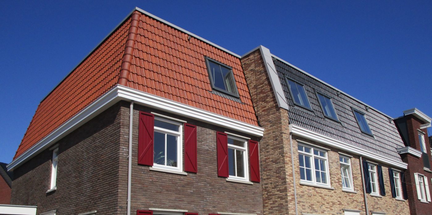  Nieuwbouw 100 woningen, Haarzicht, Vleuten | Dakpan: Modula gewolkt engobe en zwart edel-engobe | Aannemer: Bunnik Bouw, IJsselstein | Dakdekker: de Utrecht, utrecht