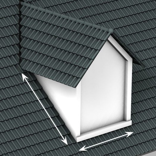 Illustratie van de KoraFlex Basic op zadel dakkapel