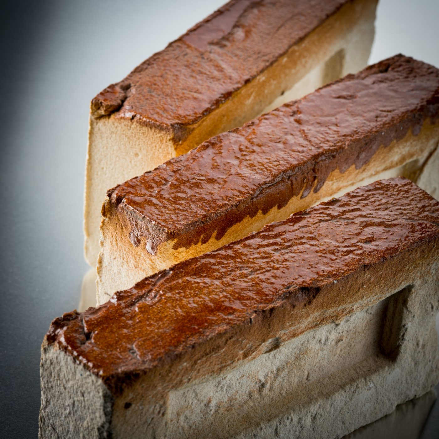 Sfeerbeld van geglazuurde bakstenen met speciale coating en kleuren