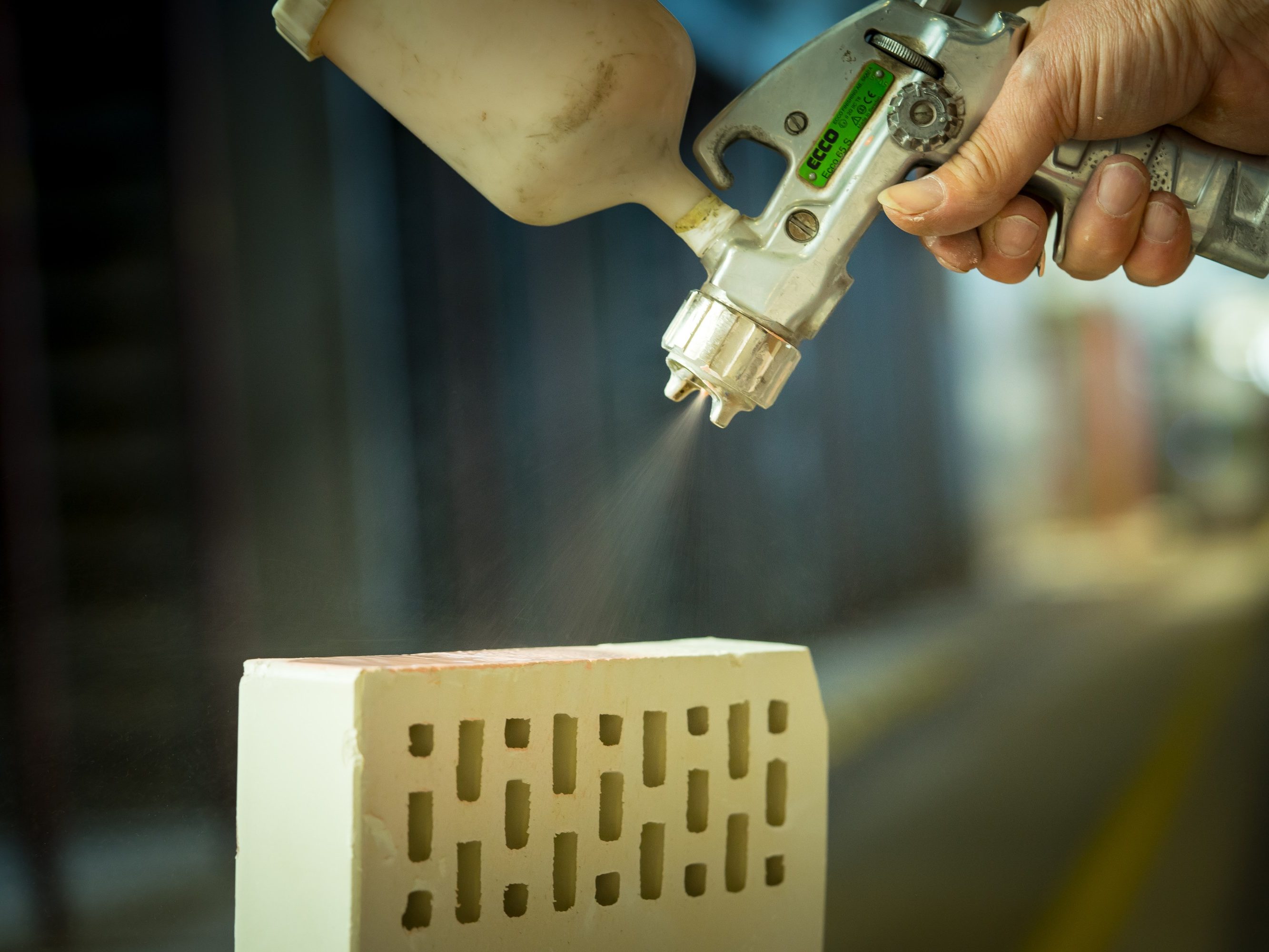 Sfeerbeld van geglazuurde bakstenen met speciale coating en kleuren