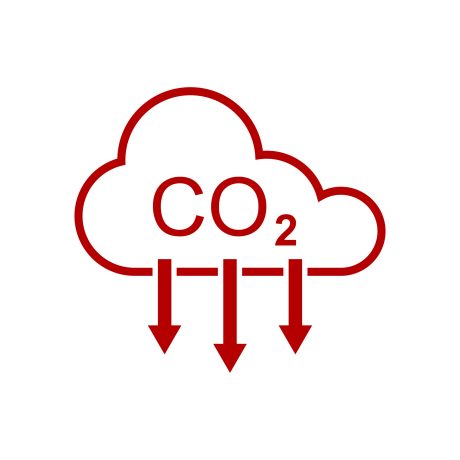 Illustratie icoon van Co2 arm geproduceerd