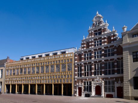 Kolengestookt Zeisterbont VB WF | Nieuwbouw Stadhuiskwartier | Grote Kerkhof, Deventer | Architect: Neutelings Riedijk Architecten, Rotterdam | Contractor: BAM Woningbouw Noordoost- Zwolle | Client: Gemeente Deventer | Completion Date: 2016-01-01