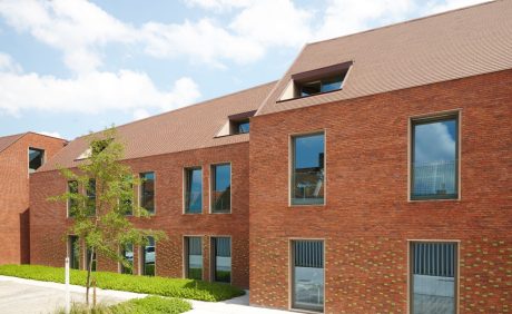 Leipan 301 Rustiek Engobe 872 Glazuurstenen Groen Geglazuurd Olm HV WF Renovation and Extension Residential Care Center | Architect: Gino Debruyne & Architecten, Brugge | Contractor: Artes Depret, Zeebrugge | Client: Vzw Volkswelzijn, Brugge | Completion Date: 2014-01-01