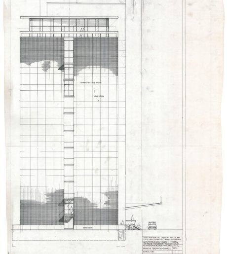 Renovatie Elsevier kantoorgebouw voor studentenwoningen, Sara Burgerhartstraat, Amsterdam. Oplevering: 2015. Aannemer: N.J. de Nijs en Zonen. Architect: Knevel architecten, Amsterdam. Fotograaf: Leonard Fäustle. Sorteringen: Terca glazuurbakstenen.