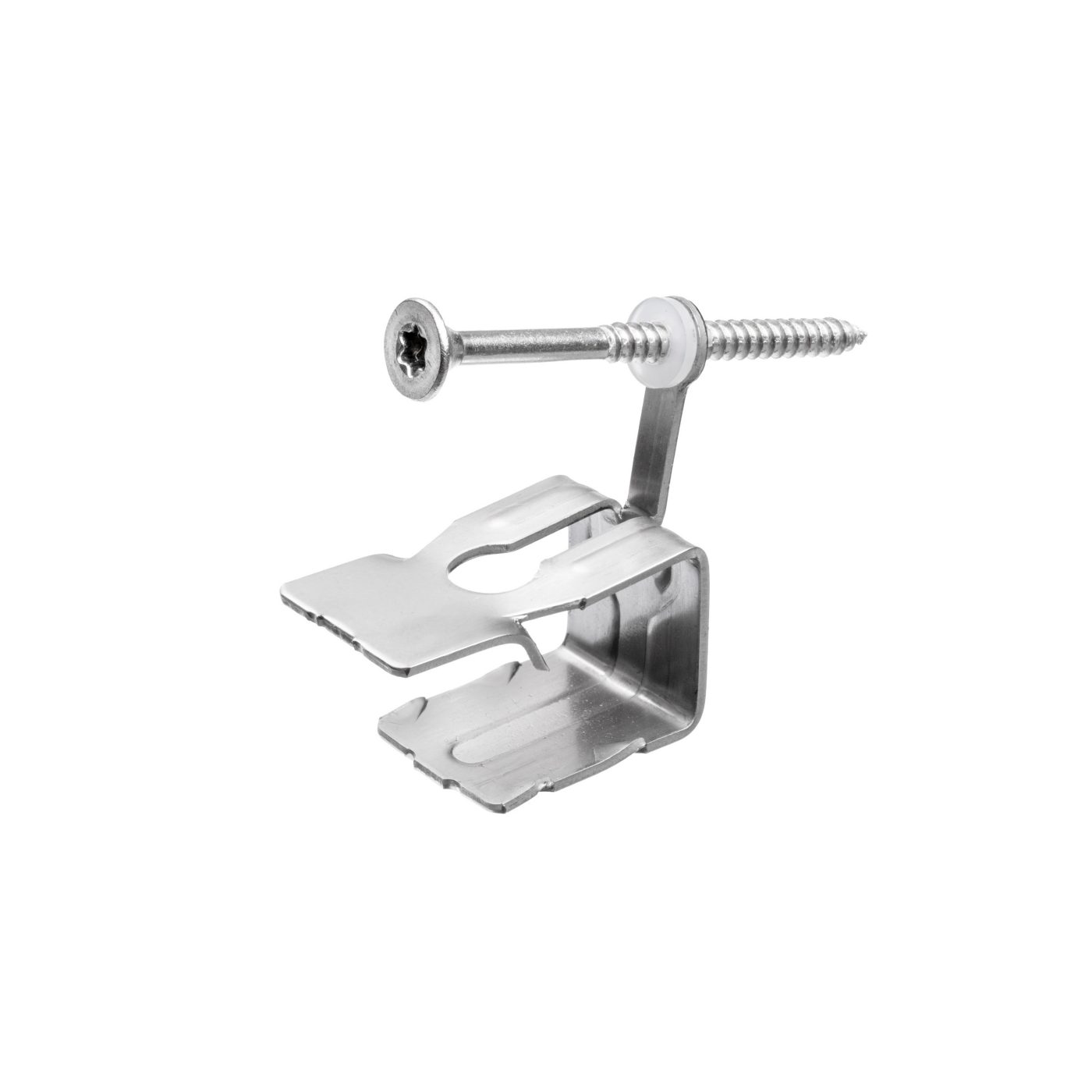 Productshot van de Hoekkeperklem rvs met schroef 4 x 50 mm
