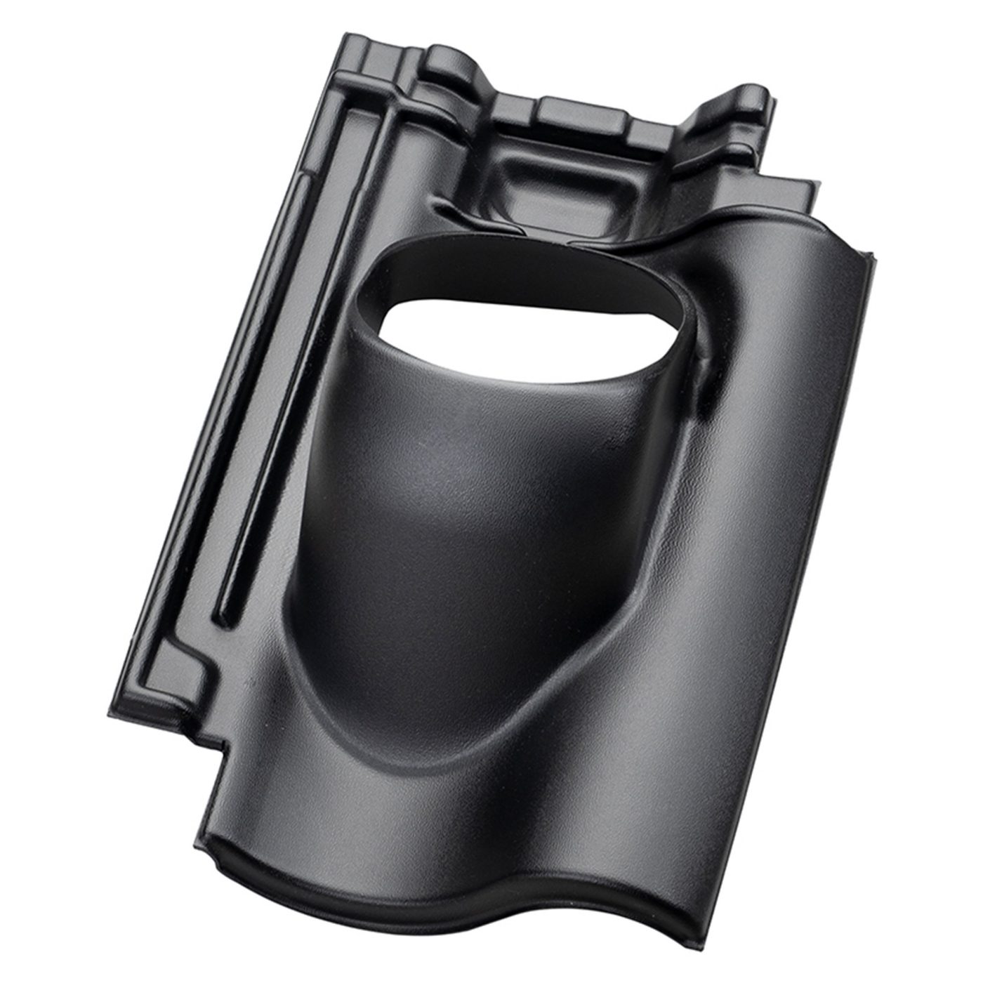 Productshot van de OVH Vario kunststof doorvoerpan zwart tbv Ubbink 5 serie