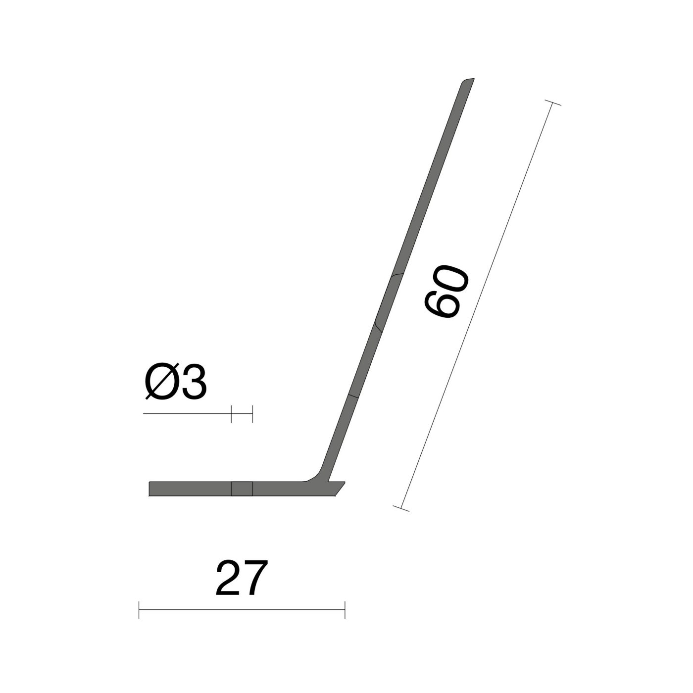Technische tekening van de Vogel muisschroot met enkele kam kunststof