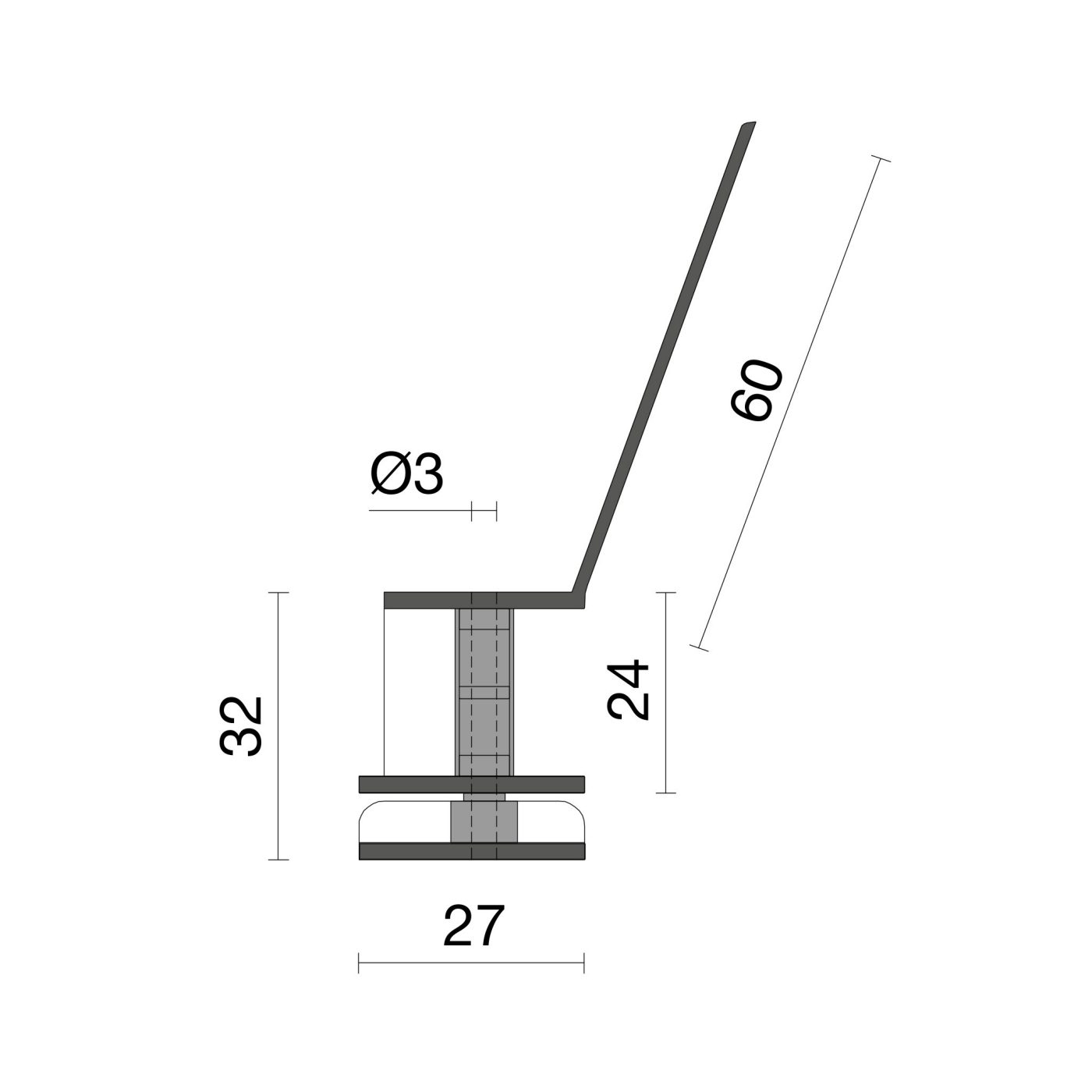 Technische tekening van de Ventilerende onderlat met vogelschroot kunststof