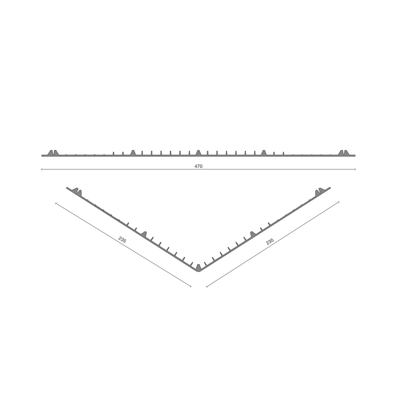 Technische tekening van de Kilgoot kunststof