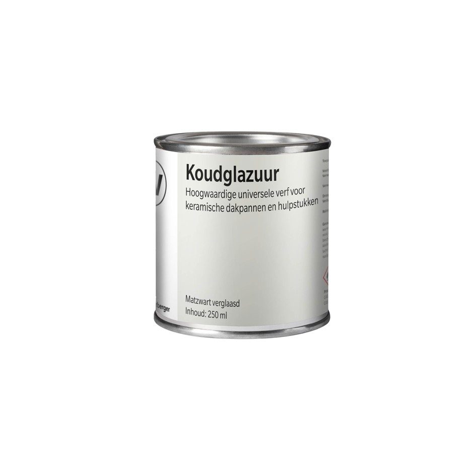 Koudglazuur matzwart voor dakpannen