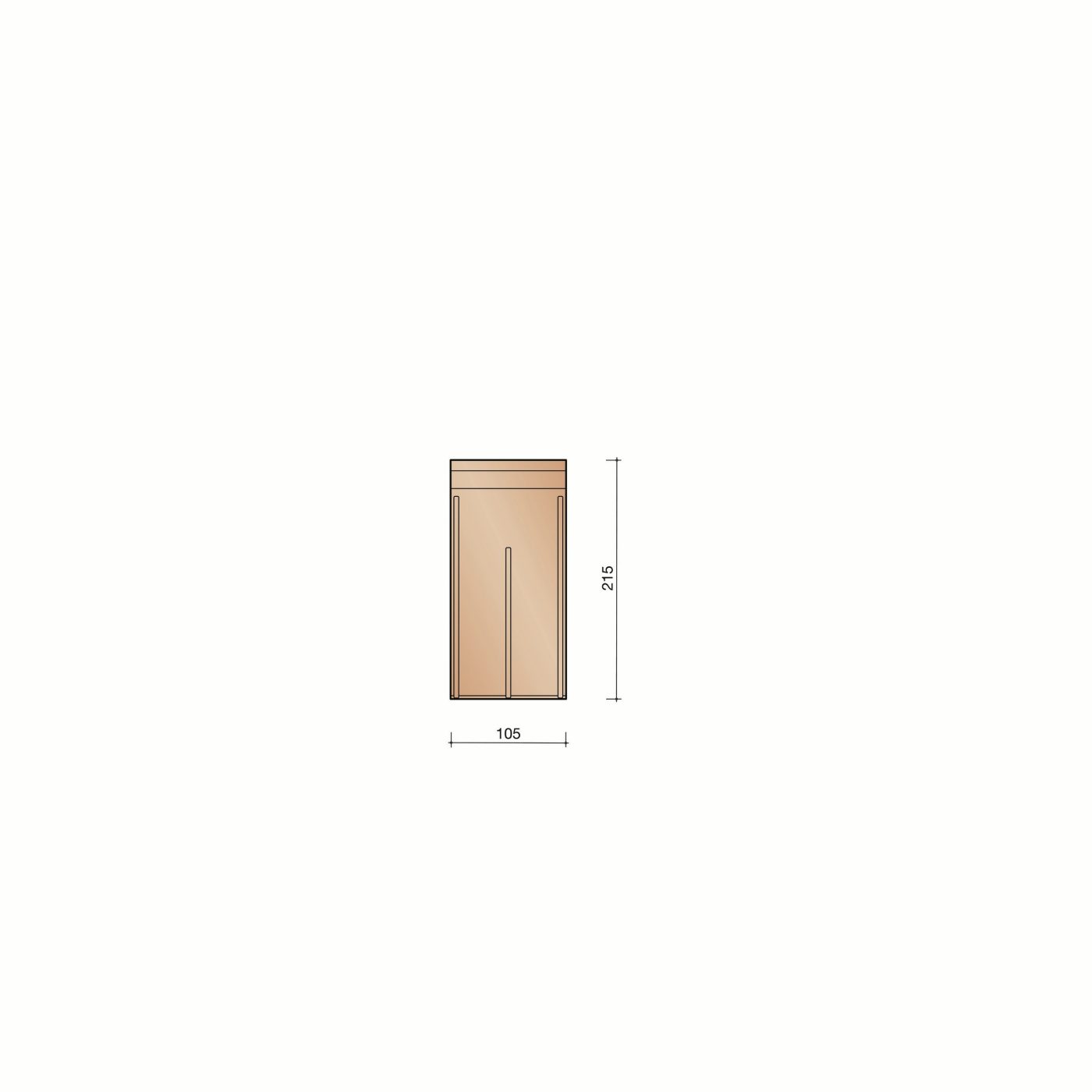 Einddorpel groef 20 mm 215 x 105 x 30 mm