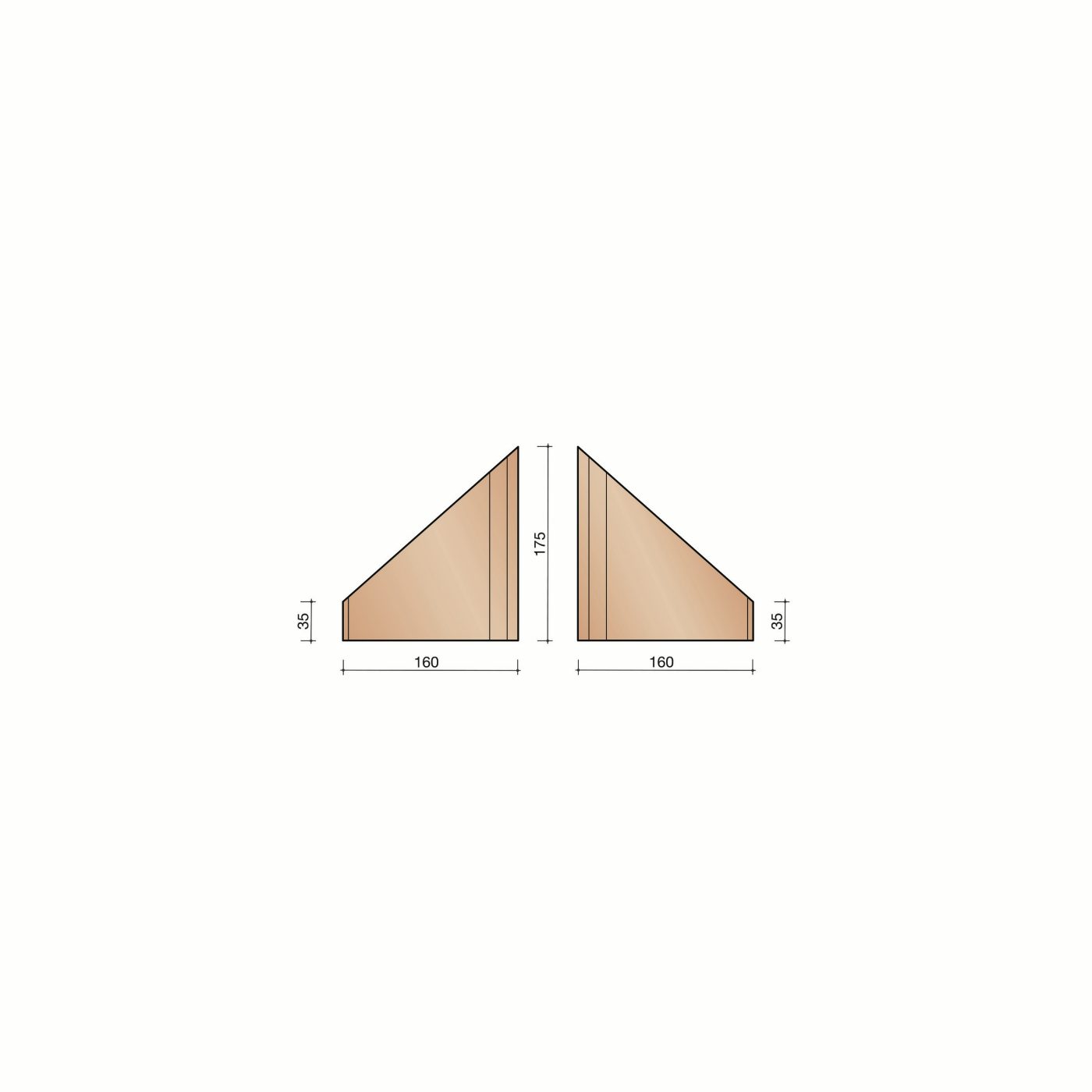 Verstekhoek inwendig 20 mm 90 graden 160 x 105 x 30 mm