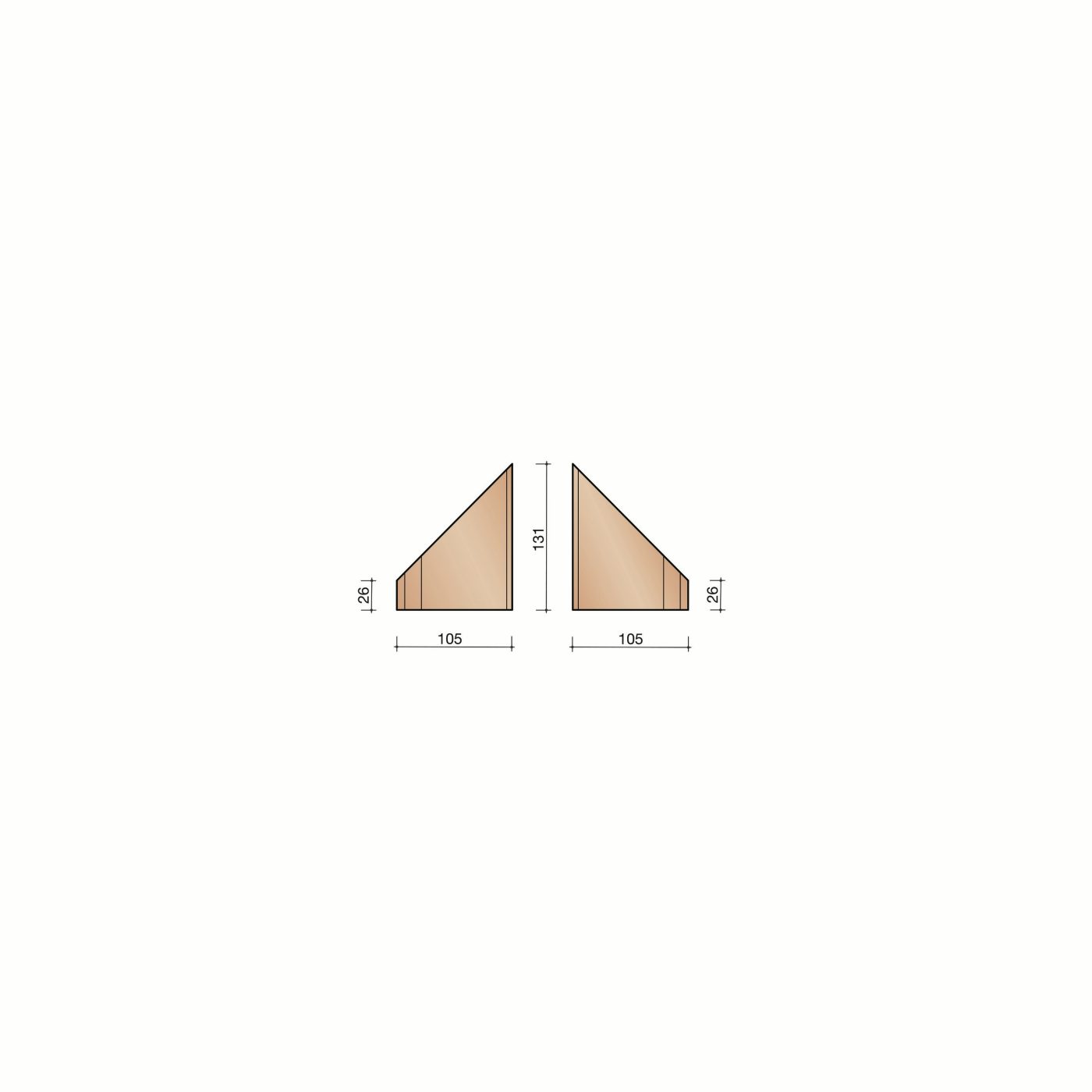 Verstekhoek uitwendig 90 graden 20 mm 105 x 105 x 30 mm