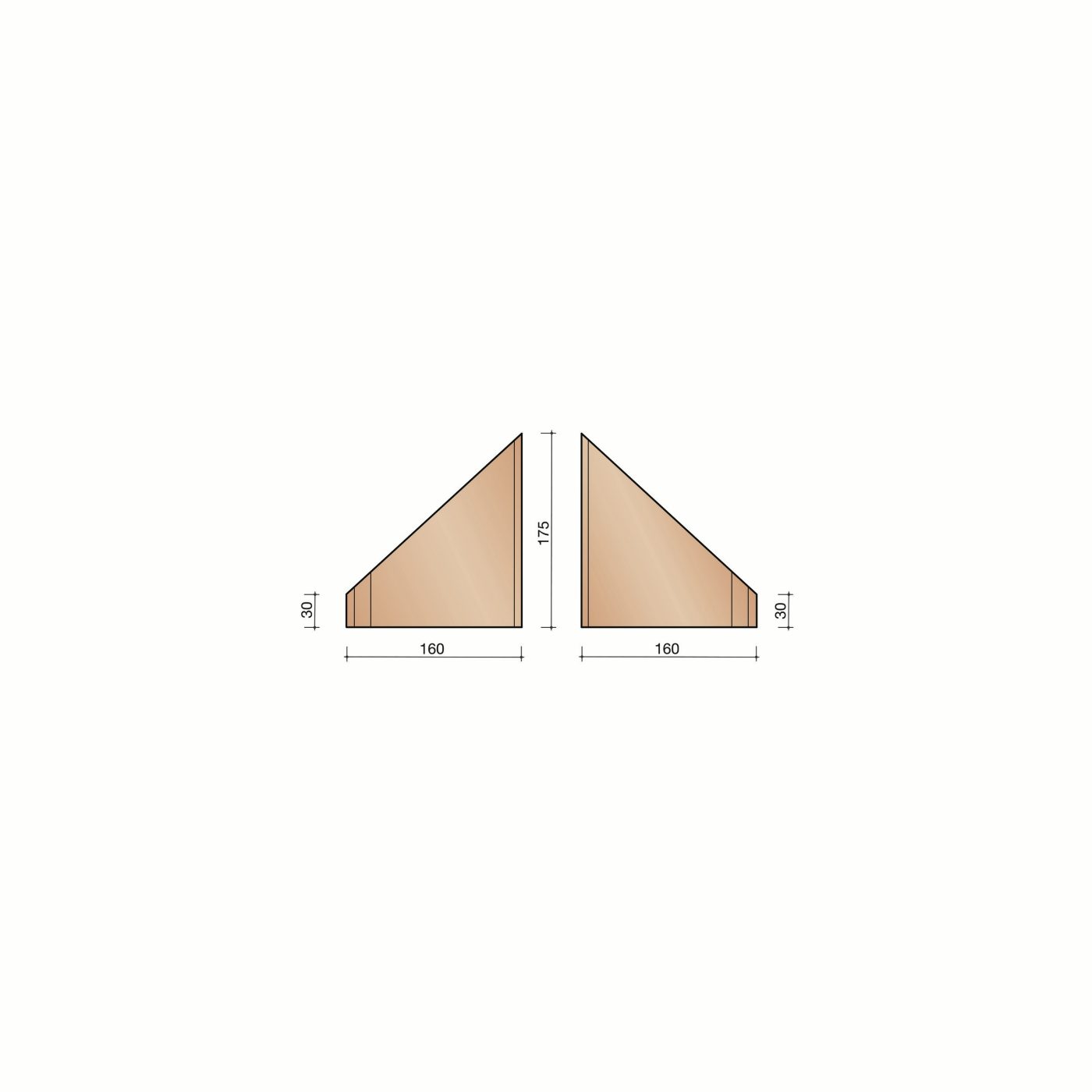 Verstekhoek uitwendig 20 mm 90 graden 160 x 105 x 30 mm