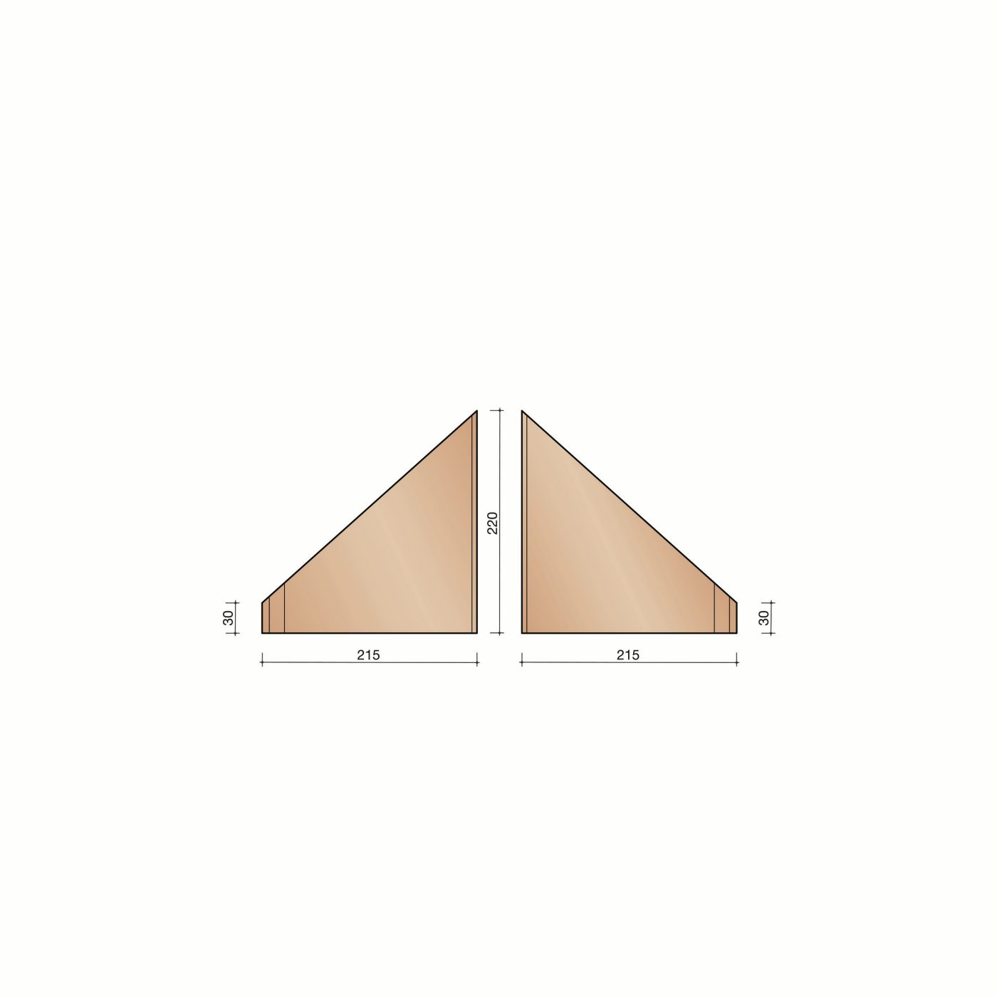 Verstekhoek uitwendig 90 graden 20 mm 215 x 105 x 30 mm