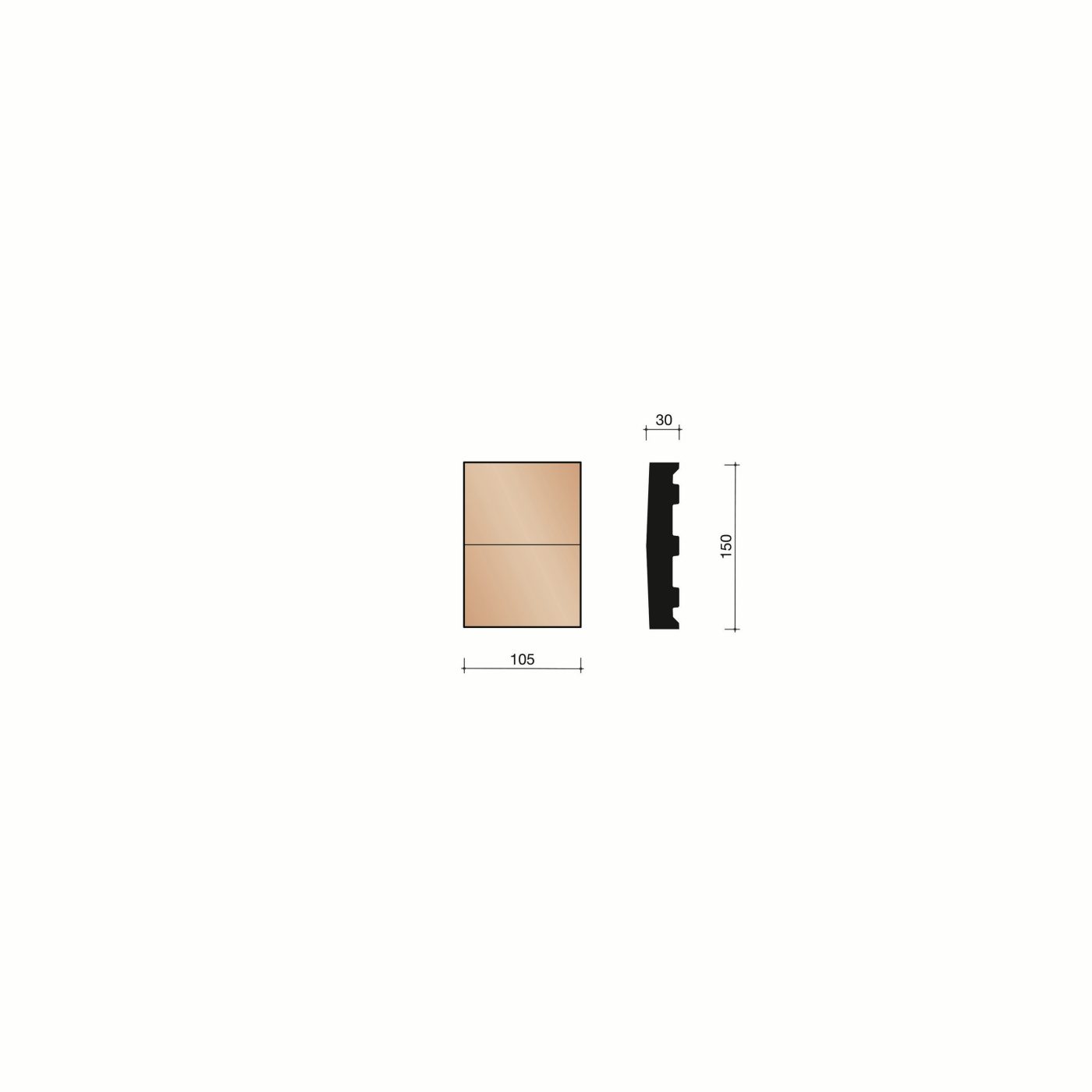 Muurafdek ezelsrug 150 mm