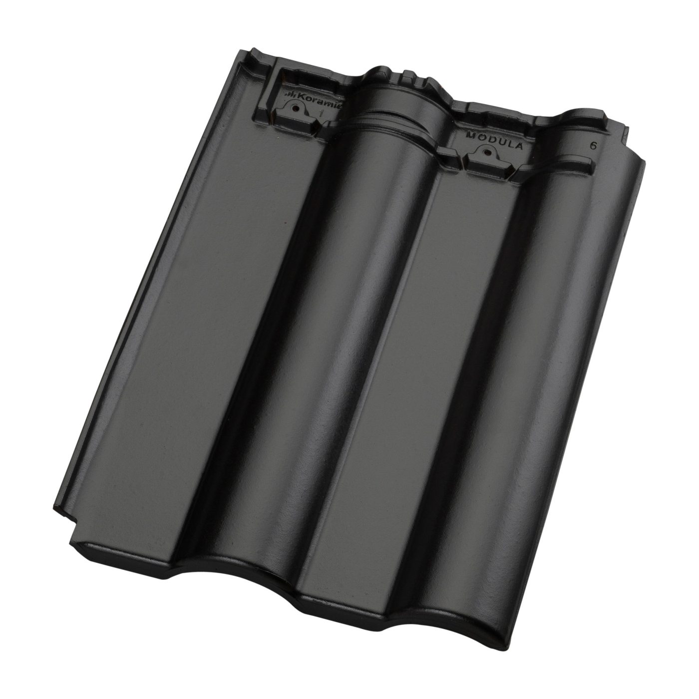 Productshot van de Modula Vulkaanzwart Edel-Engobe Dakpan