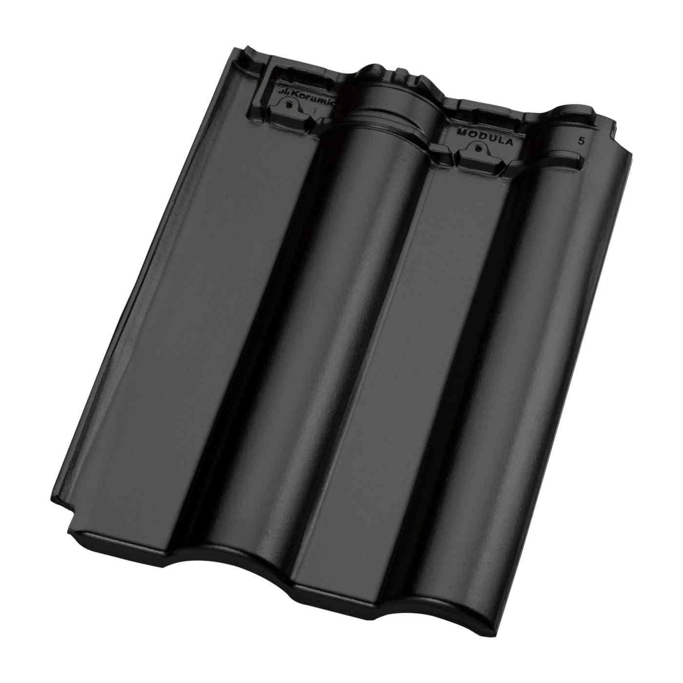 Productshot van de Modula Zwart Edel-Engobe Dakpan