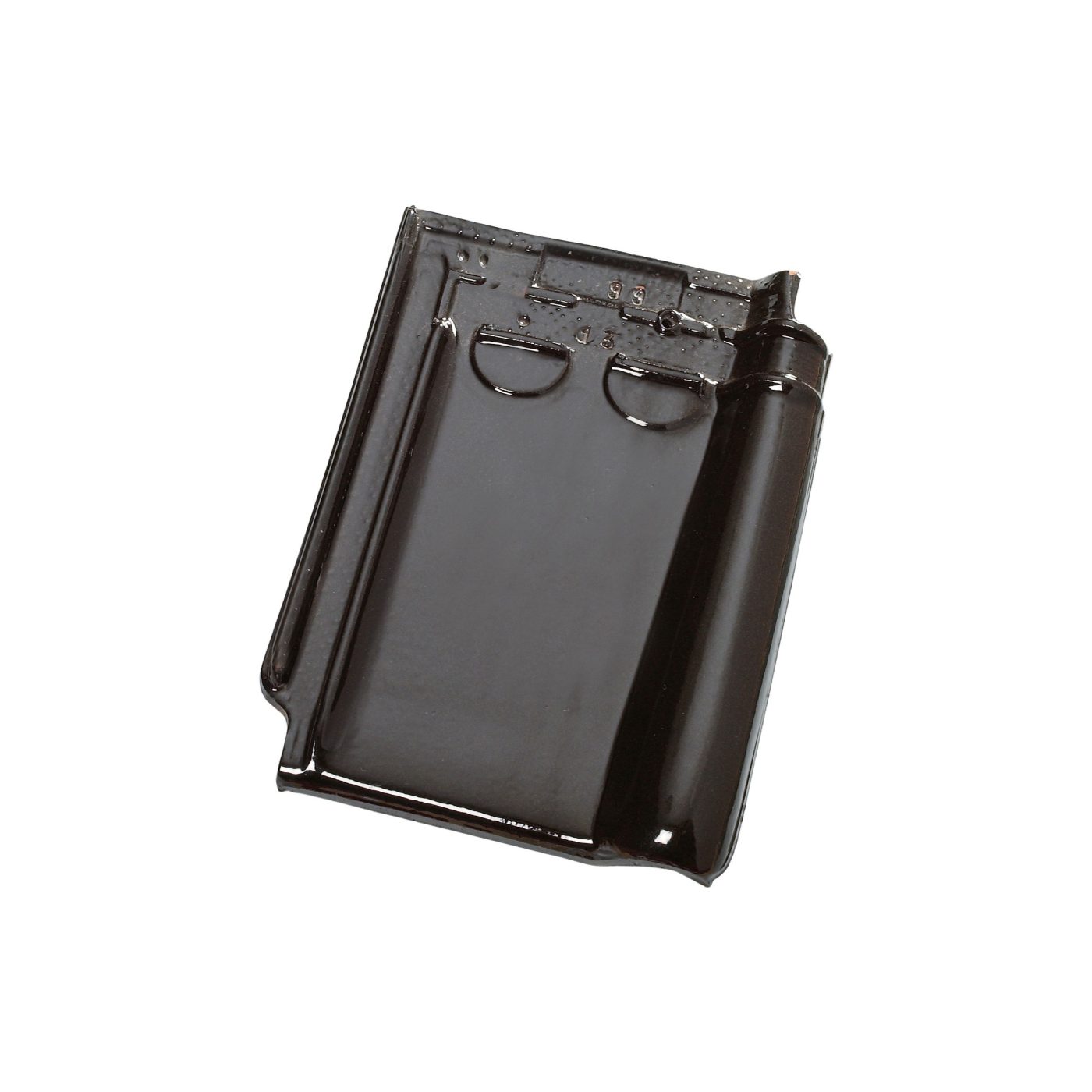 Productshot van de Tuile du Nord 44 Zwart Verglaasd Dakpan