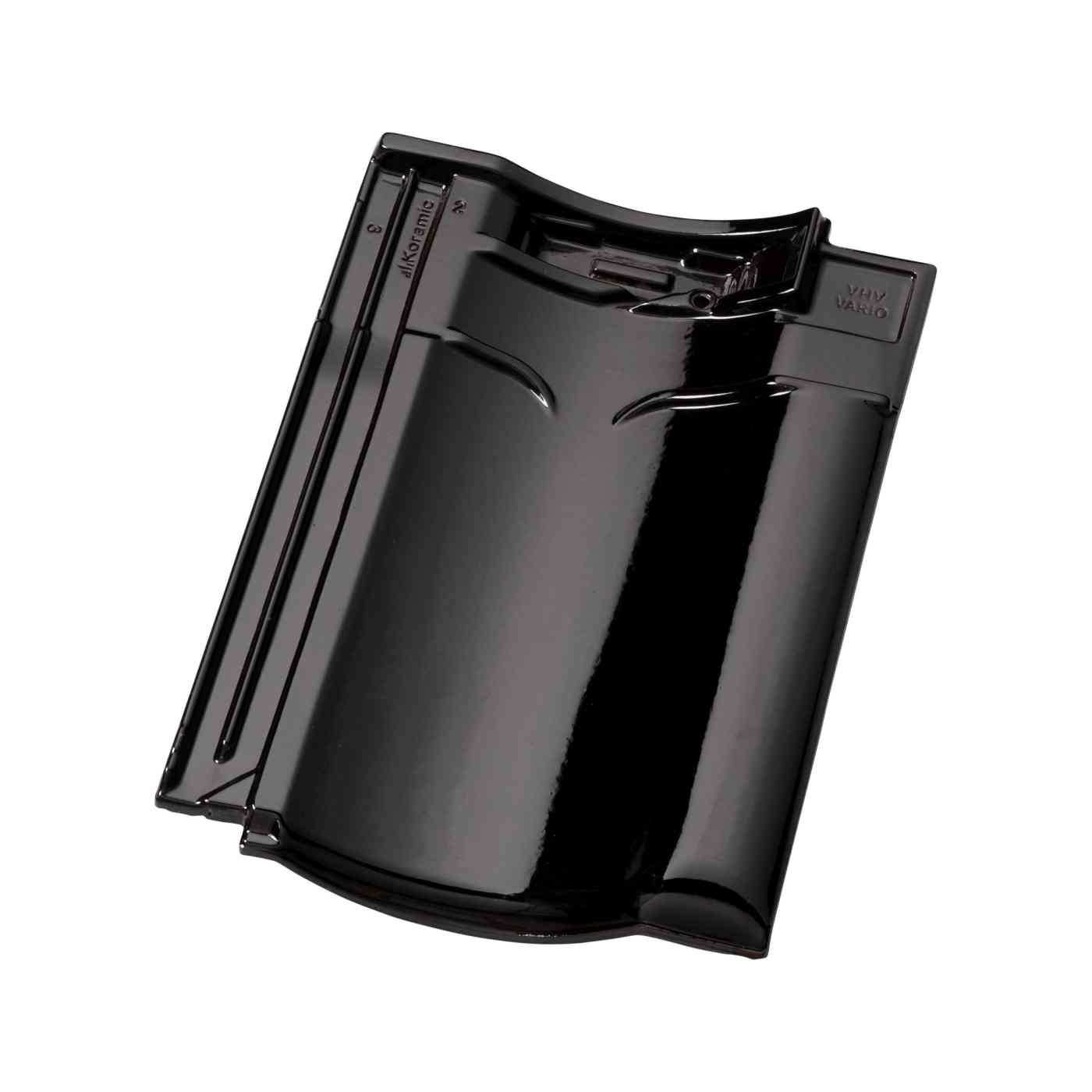 Productshot van de VHV Vario zwart verglaasd (738) dakpan