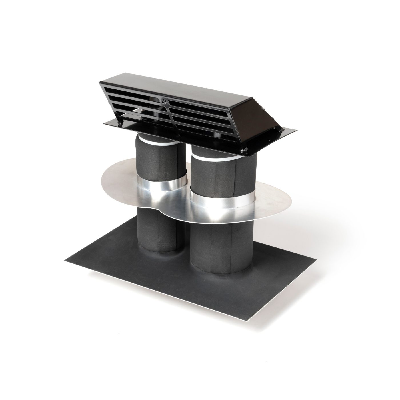 Productshot van de Wevolt X-Roof ventilatiekap met rioolontluchting rechts  zwart